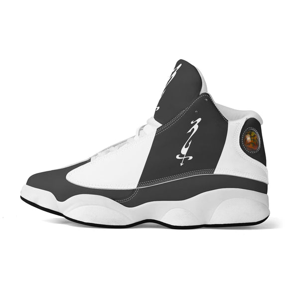 Men's Shoes White Black Outsole PU Leather Basketball Shoe