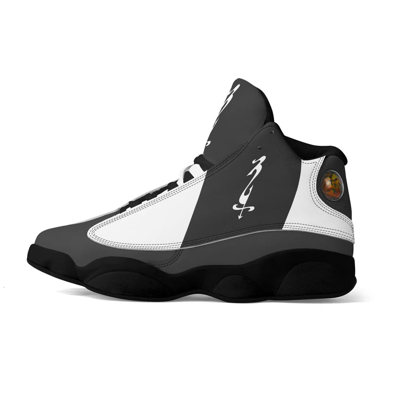 Men's Shoes White Black Outsole PU Leather Basketball Shoe
