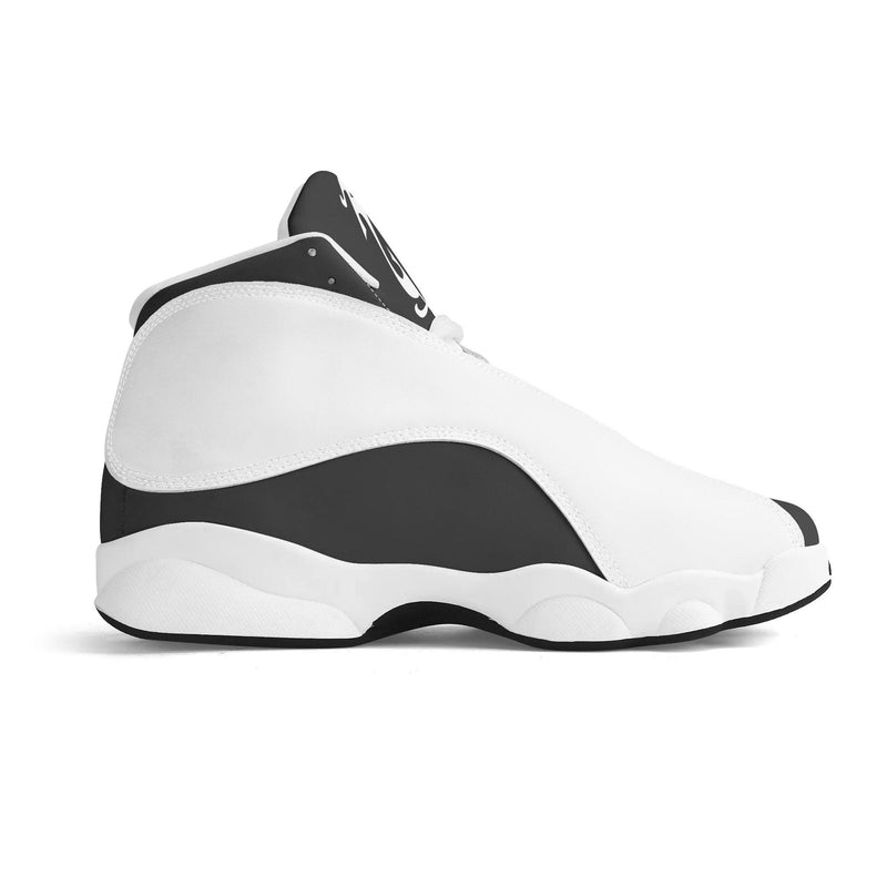 Men's Shoes White Black Outsole PU Leather Basketball Shoe
