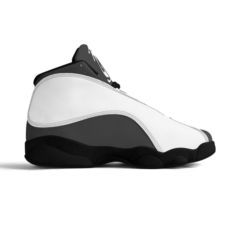 Men's Shoes White Black Outsole PU Leather Basketball Shoe