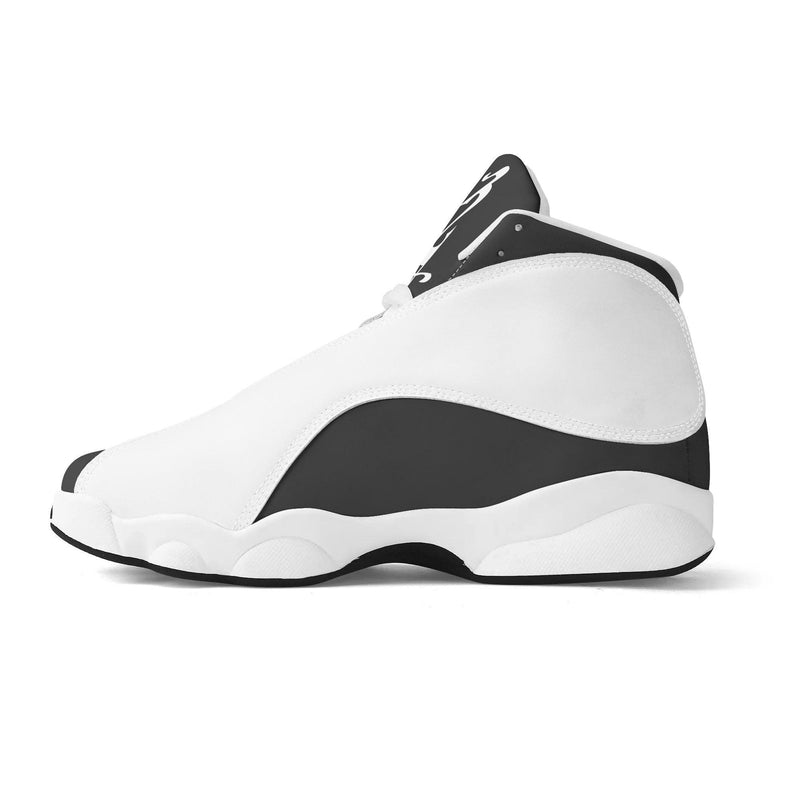 Men's Shoes White Black Outsole PU Leather Basketball Shoe