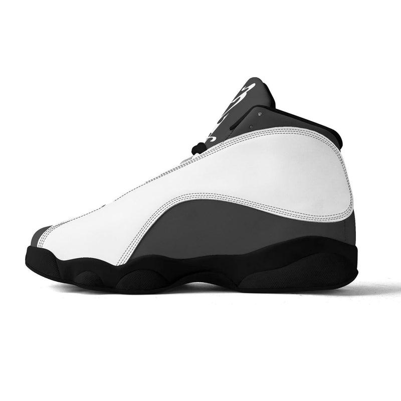 Men's Shoes White Black Outsole PU Leather Basketball Shoe