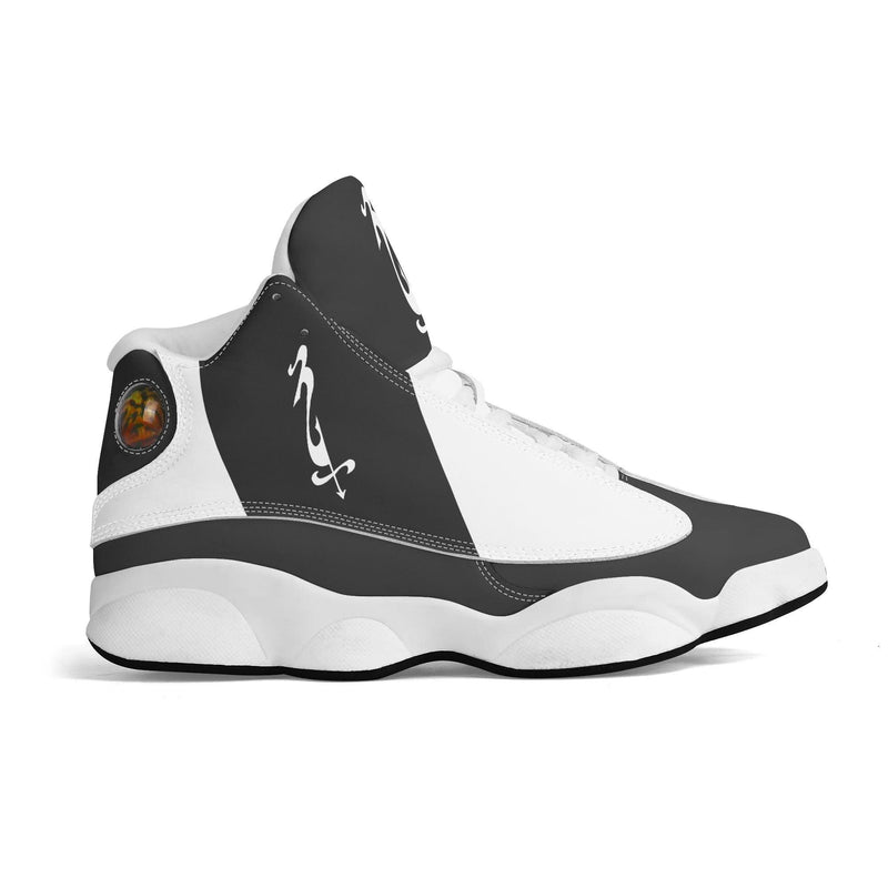 Men's Shoes White Black Outsole PU Leather Basketball Shoe