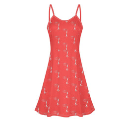 Women's Lounge Sleeveless Adjustable Spaghetti Strap Short Swing Dress