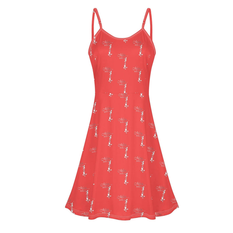 Women's Lounge Sleeveless Adjustable Spaghetti Strap Short Swing Dress