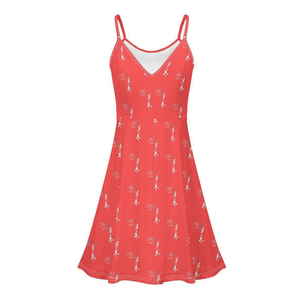 Women's Lounge Sleeveless Adjustable Spaghetti Strap Short Swing Dress