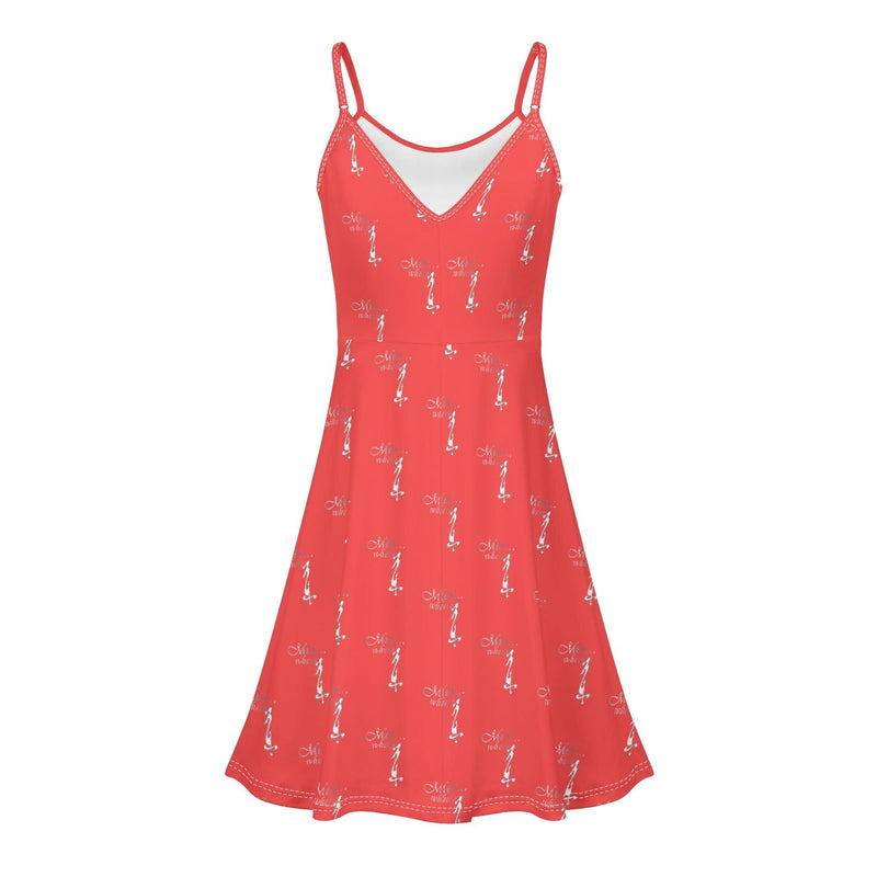 Women's Lounge Sleeveless Adjustable Spaghetti Strap Short Swing Dress