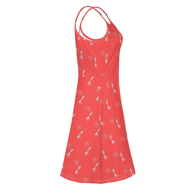 Women's Lounge Sleeveless Adjustable Spaghetti Strap Short Swing Dress
