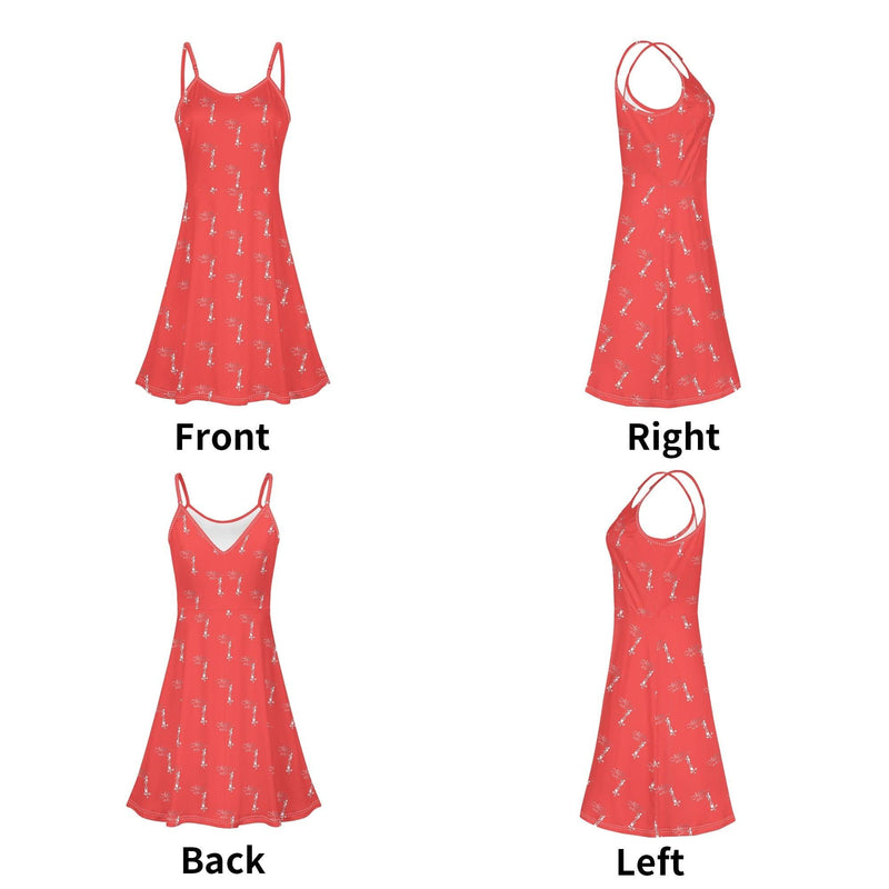 Women's Lounge Sleeveless Adjustable Spaghetti Strap Short Swing Dress
