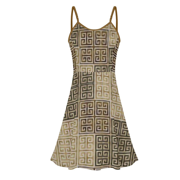 Women's Lounge Sleeveless Adjustable Spaghetti Strap Short Swing Dress