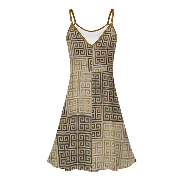 Women's Lounge Sleeveless Adjustable Spaghetti Strap Short Swing Dress