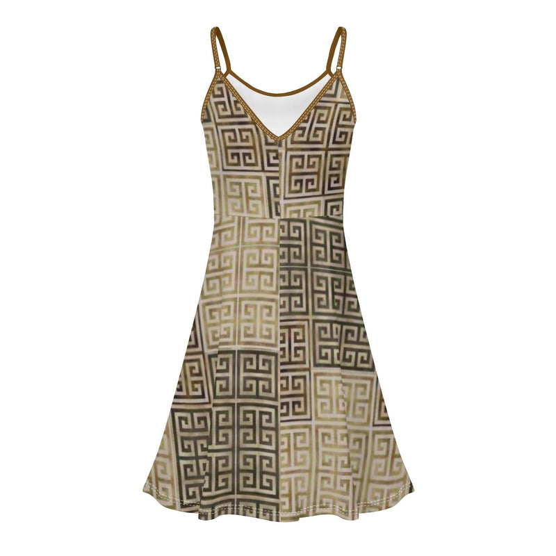 Women's Lounge Sleeveless Adjustable Spaghetti Strap Short Swing Dress