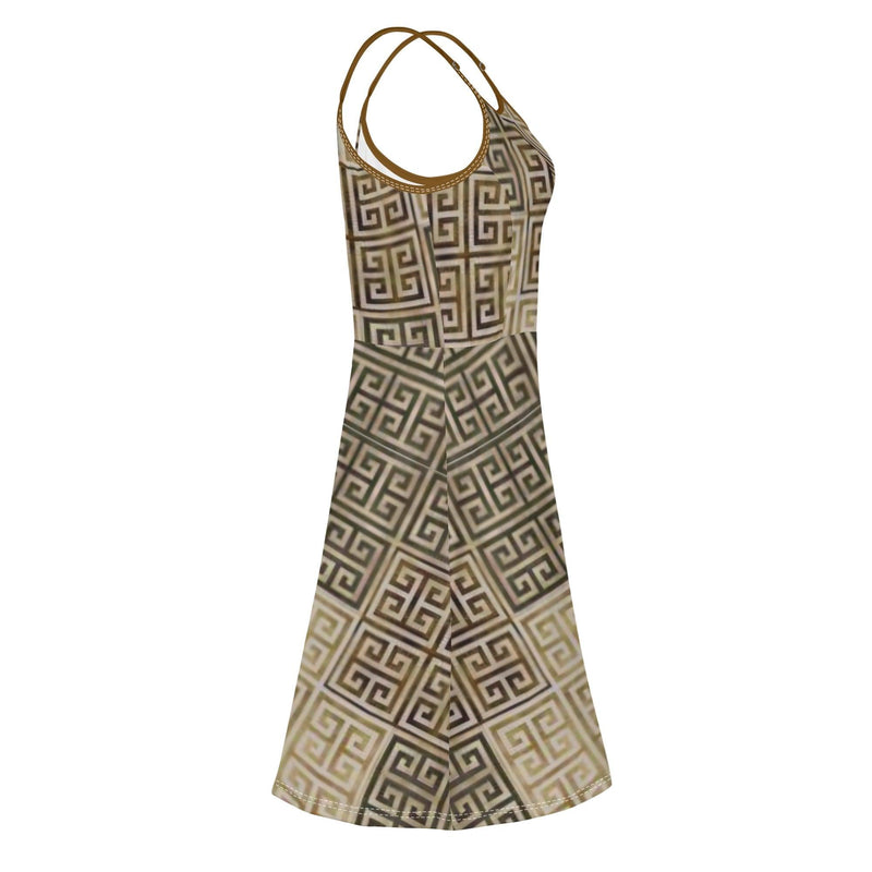 Women's Lounge Sleeveless Adjustable Spaghetti Strap Short Swing Dress