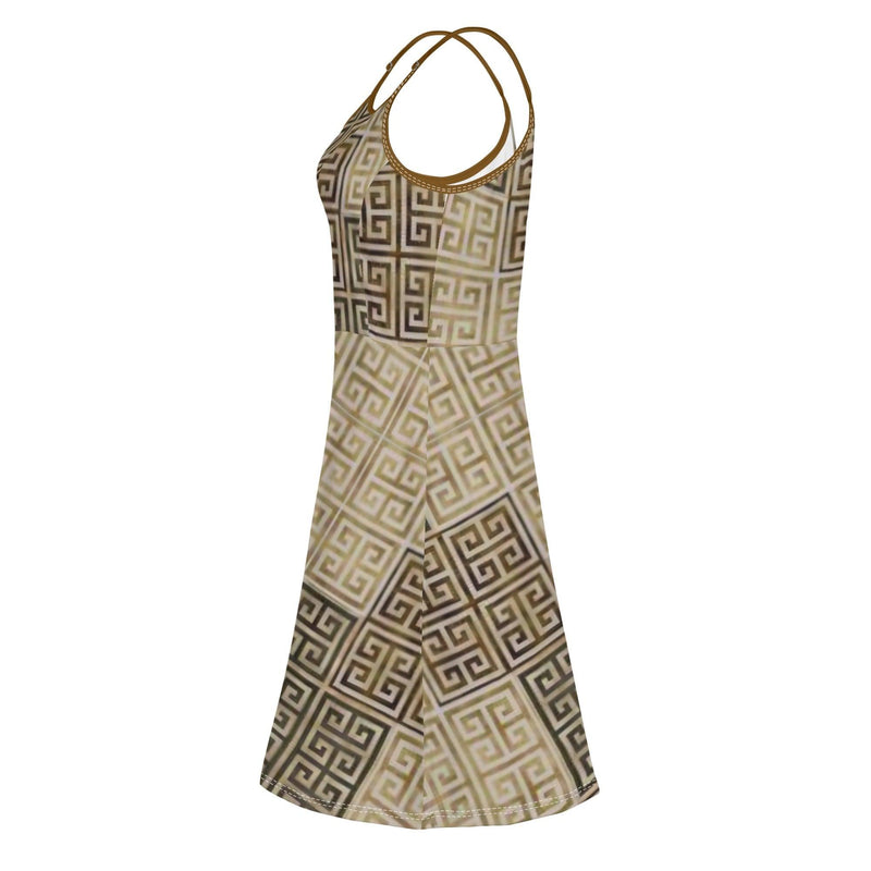 Women's Lounge Sleeveless Adjustable Spaghetti Strap Short Swing Dress
