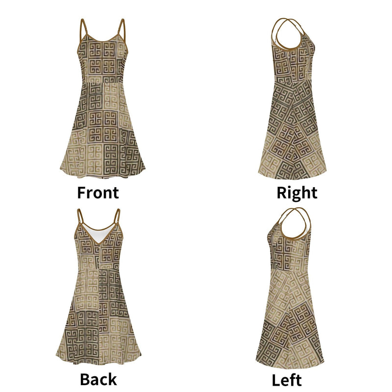 Women's Lounge Sleeveless Adjustable Spaghetti Strap Short Swing Dress