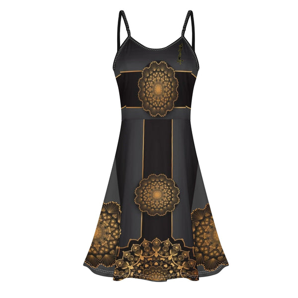 Women's Lounge Sleeveless Adjustable Spaghetti Strap Short Swing Dress