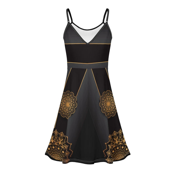 Women's Lounge Sleeveless Adjustable Spaghetti Strap Short Swing Dress
