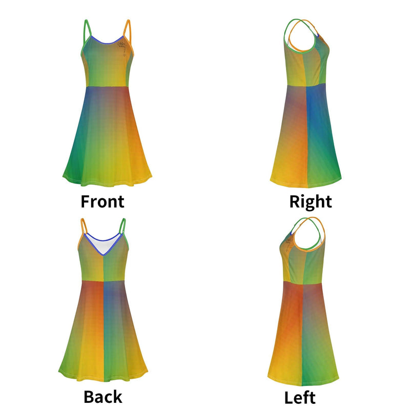 Women's Lounge Sleeveless Adjustable Spaghetti Strap Short Swing Dress