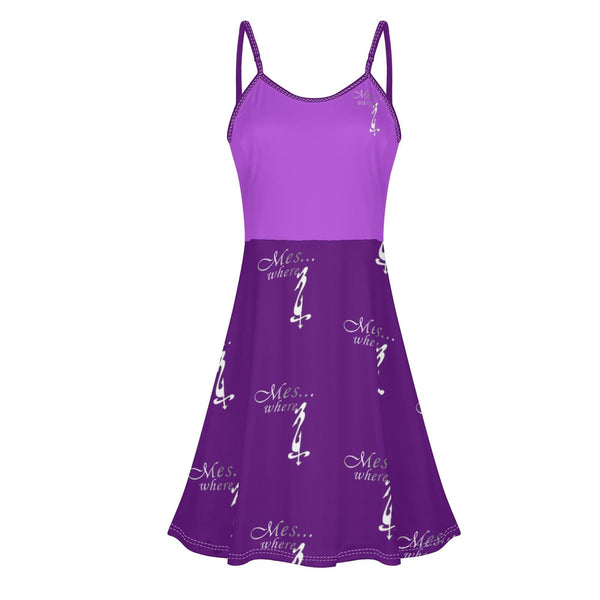 Women's Lounge Sleeveless Adjustable Spaghetti Strap Short Swing Dress