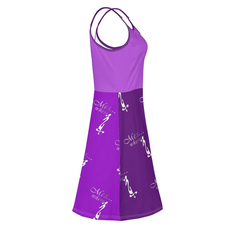 Women's Lounge Sleeveless Adjustable Spaghetti Strap Short Swing Dress