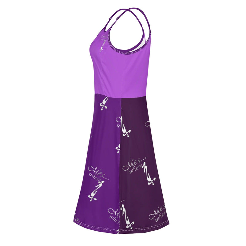 Women's Lounge Sleeveless Adjustable Spaghetti Strap Short Swing Dress