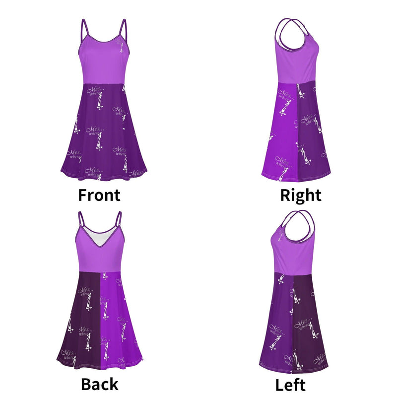 Women's Lounge Sleeveless Adjustable Spaghetti Strap Short Swing Dress