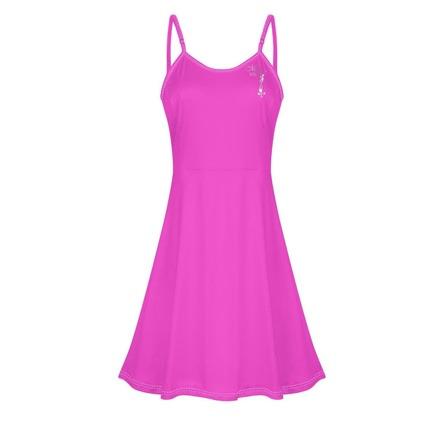 Women's Lounge Sleeveless Adjustable Spaghetti Strap Short Swing Dress