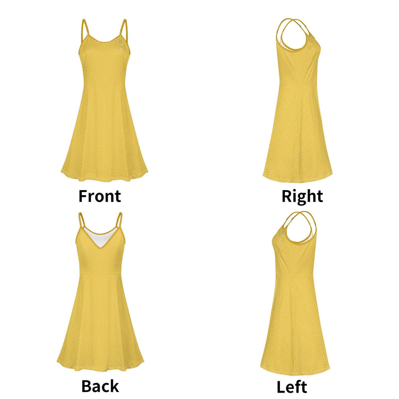 Women's Lounge Sleeveless Adjustable Spaghetti Strap Short Swing Dress