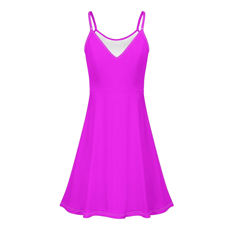 Women's Lounge Sleeveless Adjustable Spaghetti Strap Short Swing Dress