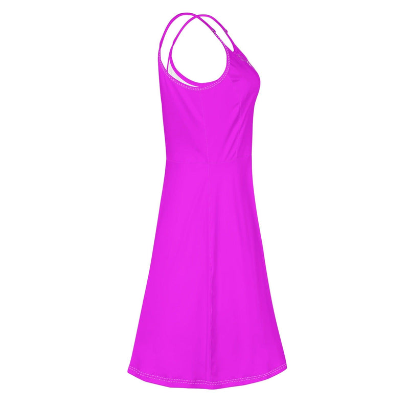 Women's Lounge Sleeveless Adjustable Spaghetti Strap Short Swing Dress