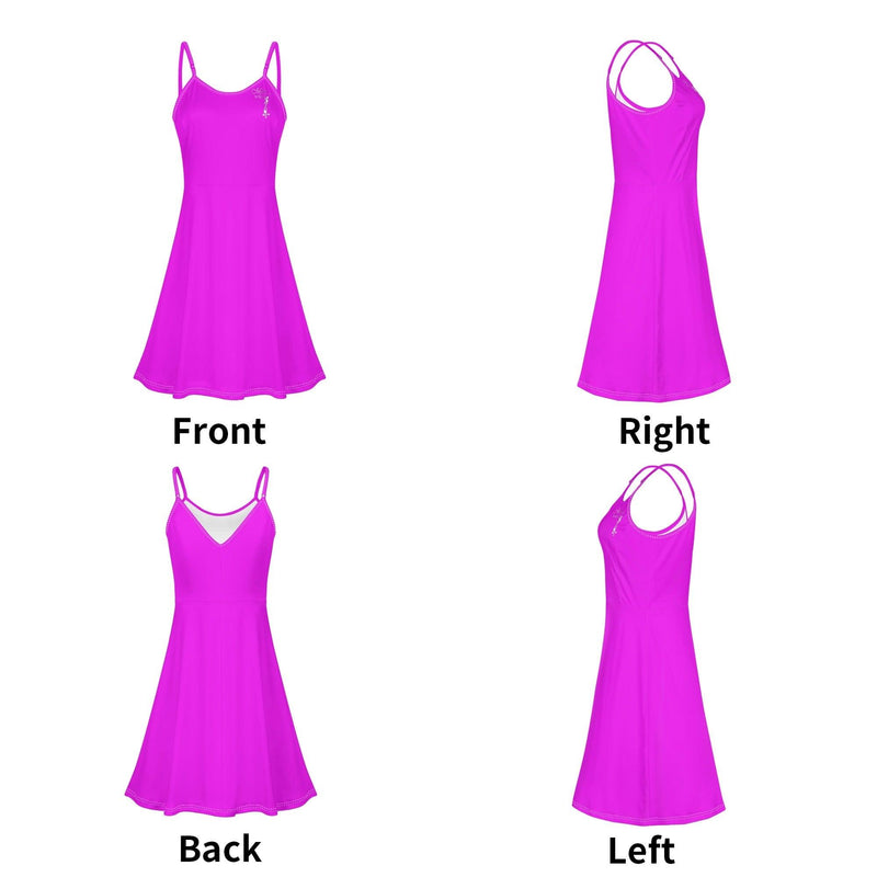Women's Lounge Sleeveless Adjustable Spaghetti Strap Short Swing Dress