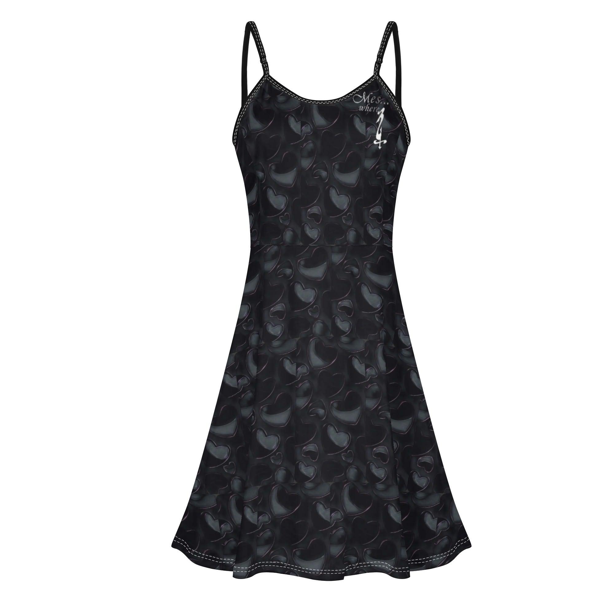 Women's Lounge Sleeveless Adjustable Spaghetti Strap Short Swing Dress - MES...Where