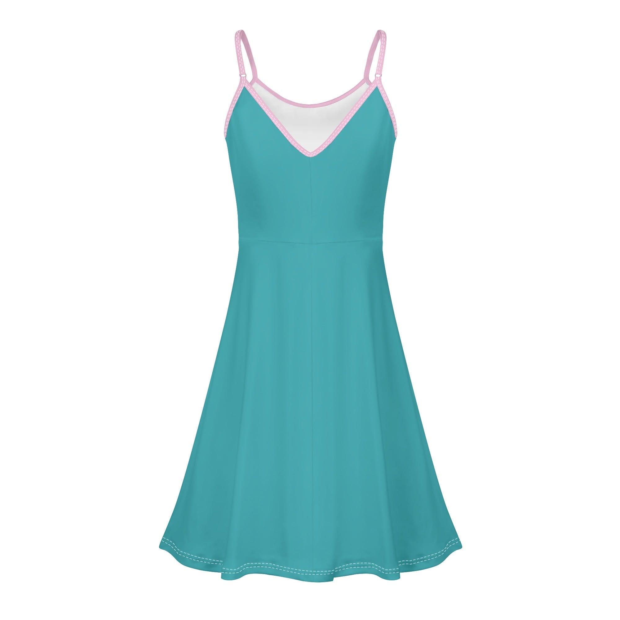 Women's Lounge Sleeveless Adjustable Spaghetti Strap Short Swing Dress - MES...Where