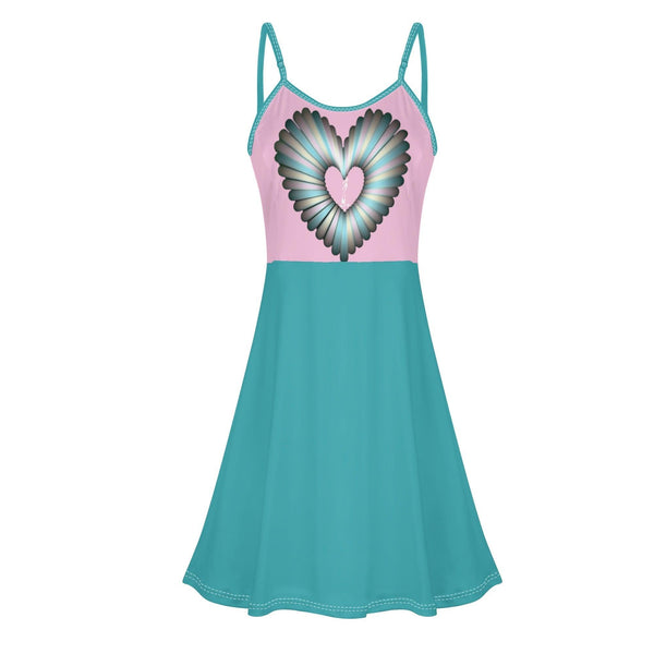 Women's Lounge Sleeveless Adjustable Spaghetti Strap Short Swing Dress