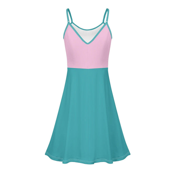 Women's Lounge Sleeveless Adjustable Spaghetti Strap Short Swing Dress