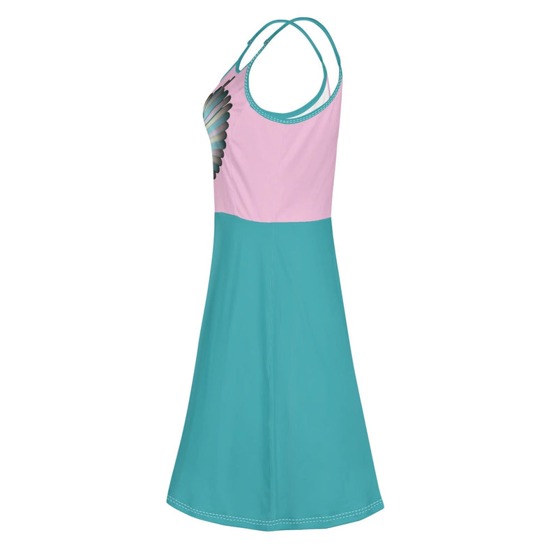 Women's Lounge Sleeveless Adjustable Spaghetti Strap Short Swing Dress