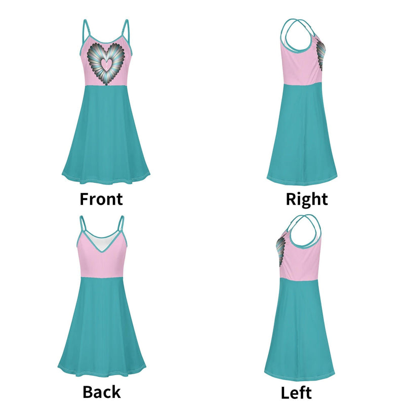 Women's Lounge Sleeveless Adjustable Spaghetti Strap Short Swing Dress