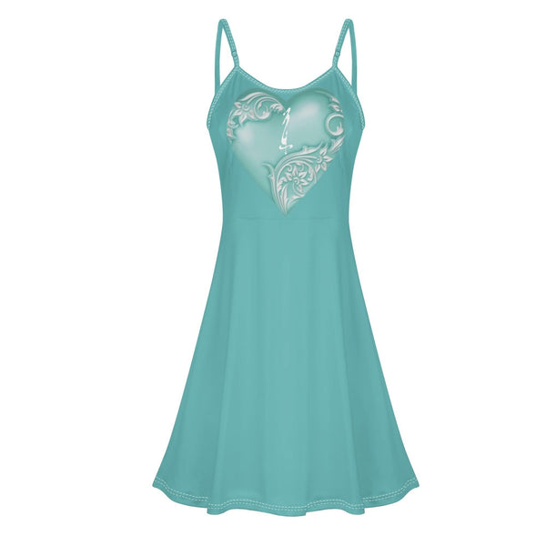 Women's Lounge Sleeveless Adjustable Spaghetti Strap Short Swing Dress
