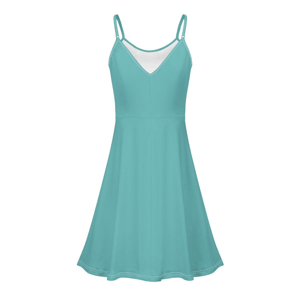 Women's Lounge Sleeveless Adjustable Spaghetti Strap Short Swing Dress