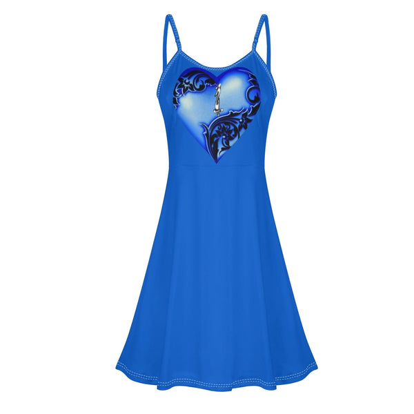 Women's Lounge Sleeveless Adjustable Spaghetti Strap Short Swing Dress