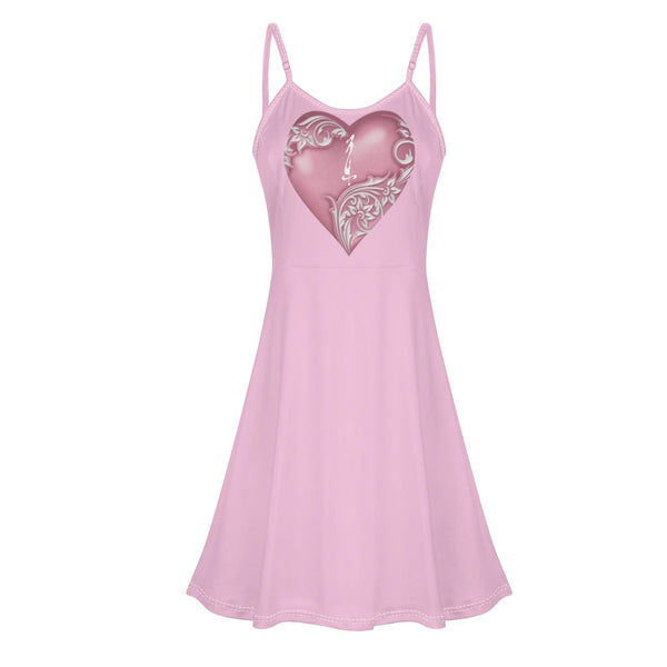 Women's Lounge Sleeveless Adjustable Spaghetti Strap Short Swing Dress