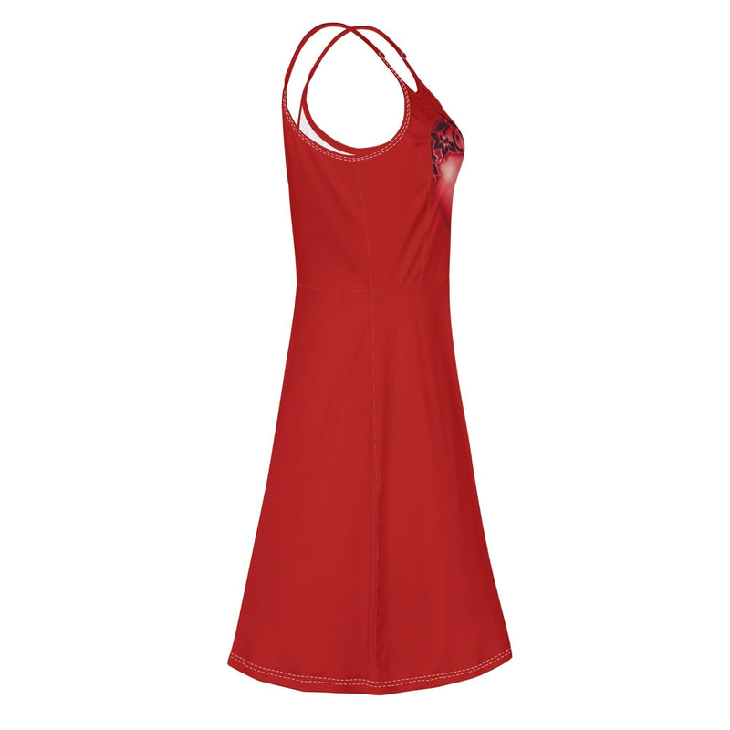 Women's Lounge Sleeveless Adjustable Spaghetti Strap Short Swing Dress