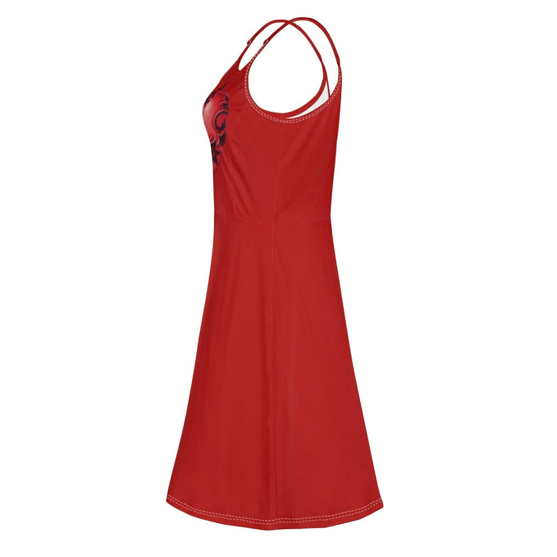 Women's Lounge Sleeveless Adjustable Spaghetti Strap Short Swing Dress