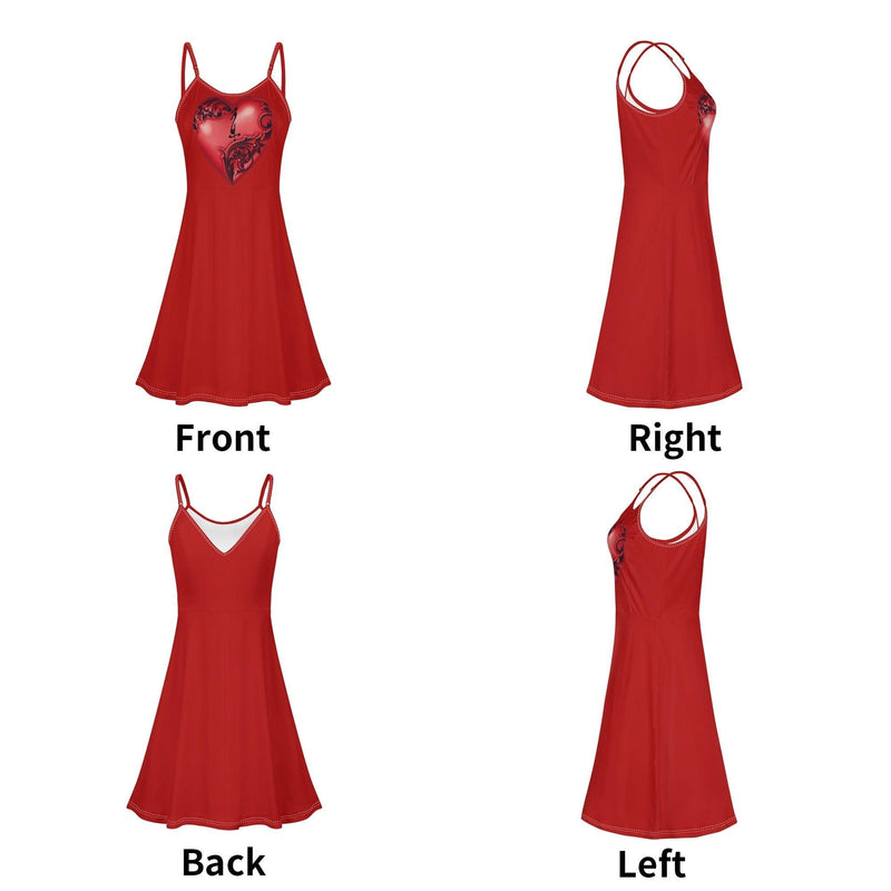 Women's Lounge Sleeveless Adjustable Spaghetti Strap Short Swing Dress
