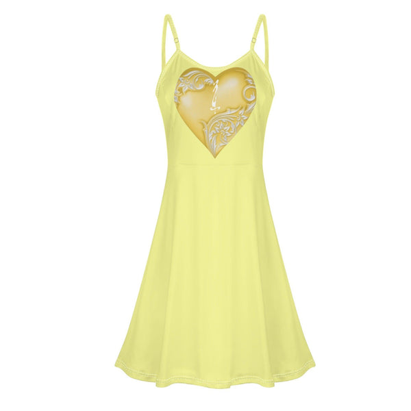 Women's Lounge Sleeveless Adjustable Spaghetti Strap Short Swing Dress