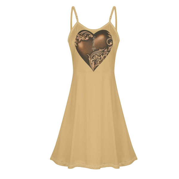 Women's Lounge Sleeveless Adjustable Spaghetti Strap Short Swing Dress