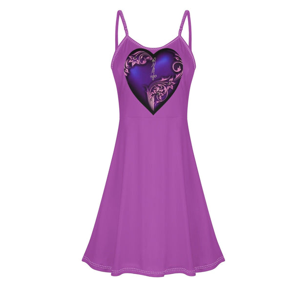 Women's Lounge Sleeveless Adjustable Spaghetti Strap Short Swing Dress