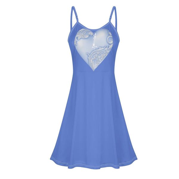 Women's Lounge Sleeveless Adjustable Spaghetti Strap Short Swing Dress