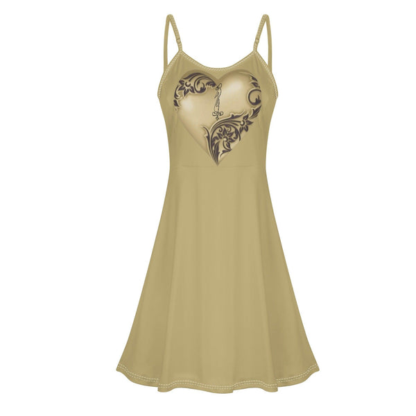Women's Lounge Sleeveless Adjustable Spaghetti Strap Short Swing Dress