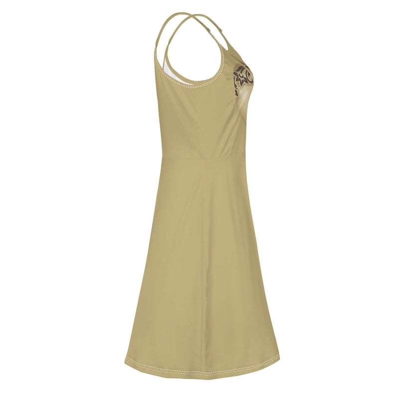 Women's Lounge Sleeveless Adjustable Spaghetti Strap Short Swing Dress